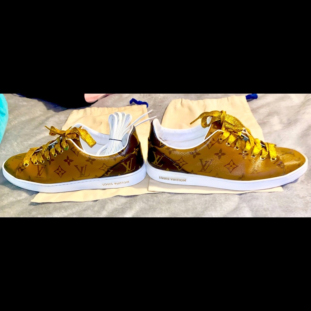Louis Vuitton Front Row Reverse Monogram Sneakers Brown Size 10 US/ Unisex